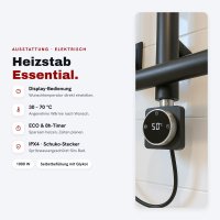 LOOP Design-Handtuchheizkörper 60x160 cm Türkis elektrisch Heizstab Essential 1000 W