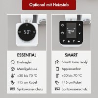 Handtuchheizkörper elektrisch Premium ALRONA Seitlich offen Weiß inkl. Heizstab 60 cm 160 cm