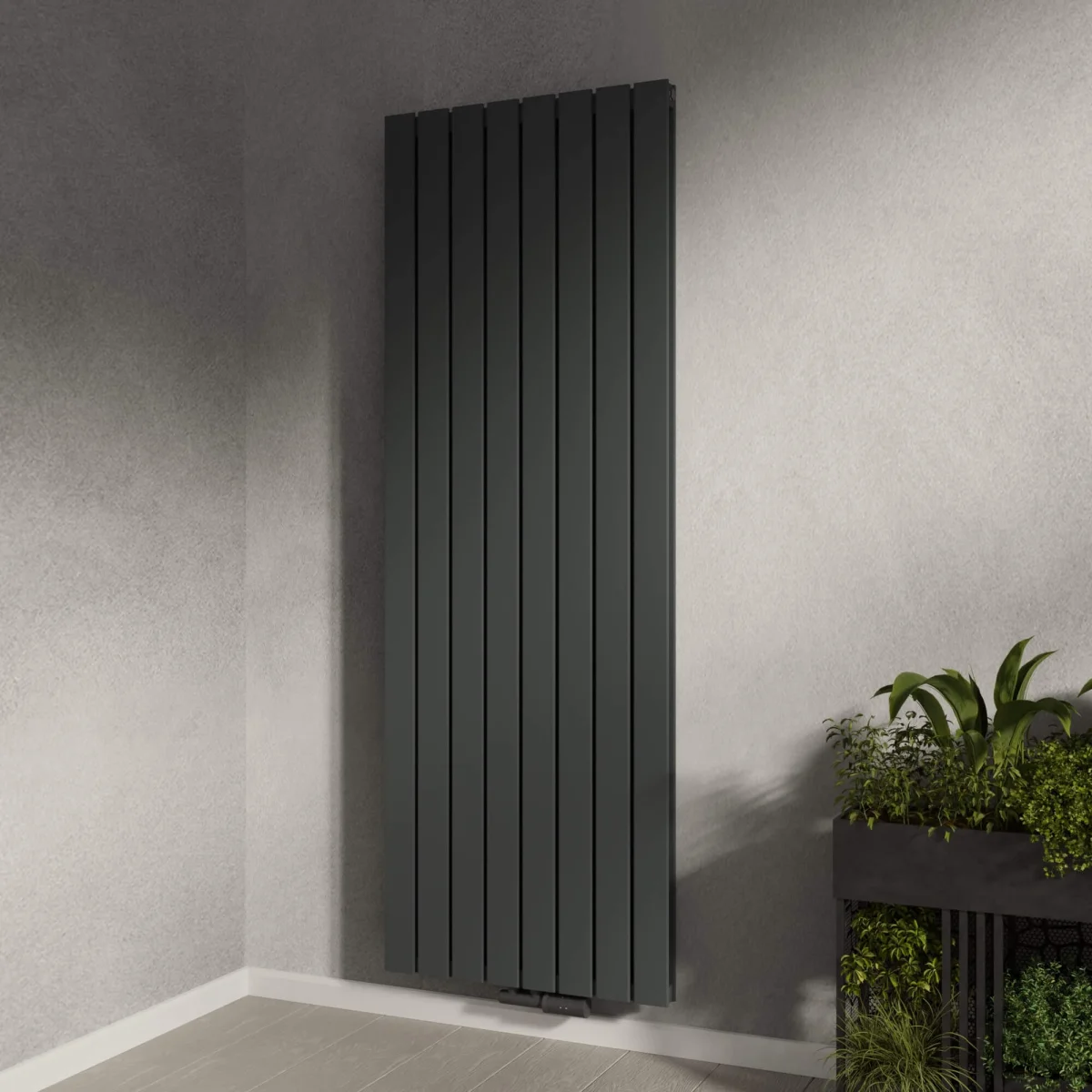 Wohnraum Heizkörper hängt im Wohnzimmer an der Wand