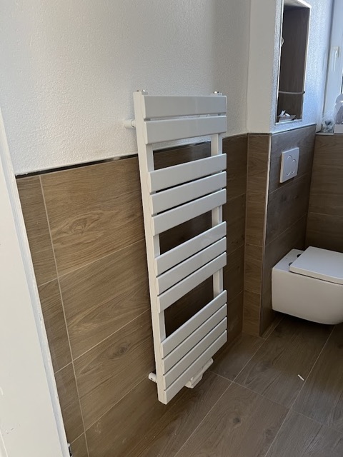 Installierter Designheizkörper – Kundenprojekt